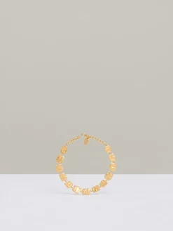 Reiss Gold Tone Millie Molten Square Bracelet New