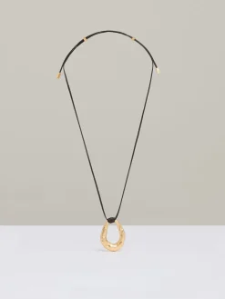 Reiss Gold Tone Momo Molten Link Pendant Necklace Hot