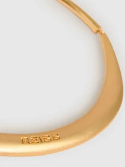 Reiss Gold Tone Poppy Polished Curve Choker Hot