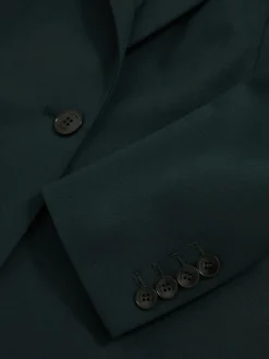 Reiss Jade Wool-Blend Single-Breasted Suit Blazer Green New