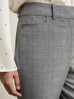 Reiss Grey Brooklyn Check Flared Suit Trousers Online