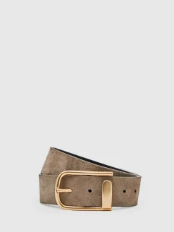 Reiss Iyla Suede Half Keeper Belt Grey Hot