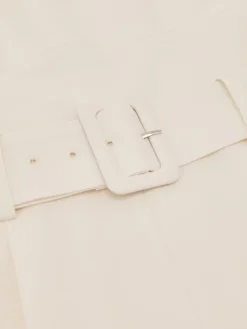 Reiss Ivory Alba Petite Sheer-Panel Wide-Leg Belted Jumpsuit Best