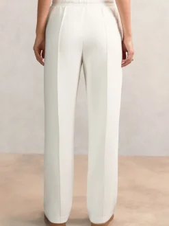 Reiss Jemma Petite Premium Interlock Wide-Leg Joggers Ivory