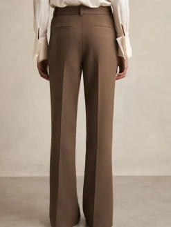 Reiss Gabi Petite Flared Suit Trousers Mink Neutral Sale