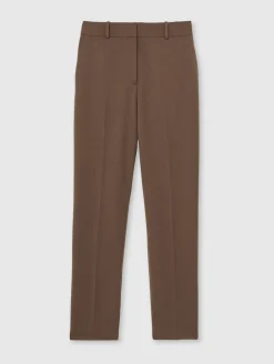Reiss Gabi Petite Slim-Fit Suit Trousers Mink Neutral Clearance