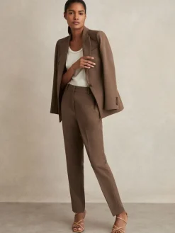 Reiss Gabi Petite Tailored Single Breasted Suit Blazer Mink Neutral Sale