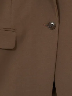 Reiss Gabi Tailored Single Breasted Suit Blazer Mink Neutral Discount