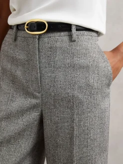 Reiss Drew Patent Leather Oval Buckle Belt Navy Hot