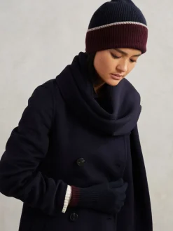 Reiss Filipa Wool-Blend Tipped Beanie Navy Outlet