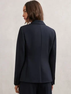 Reiss Gabi Petite Double-Breasted Suit Blazer Navy Online