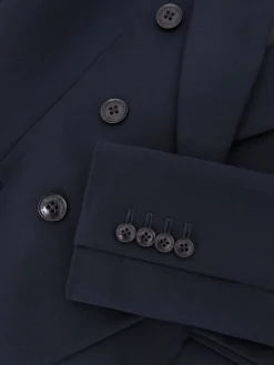 Reiss Gabi Petite Double-Breasted Suit Blazer Navy Online