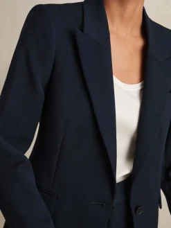 Reiss Gabi Tailored Single Breasted Suit Blazer Navy