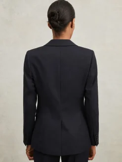 Reiss Haisley Petite Single Breasted Suit Blazer Navy New