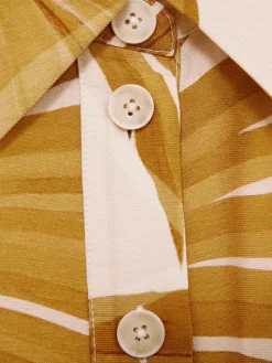 Reiss Neutral Harri Palm Print Belted Playsuit Hot