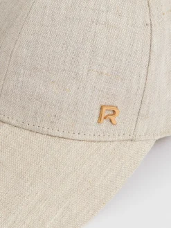 Reiss Neutral Lilly Linen Logo Baseball Cap Sale