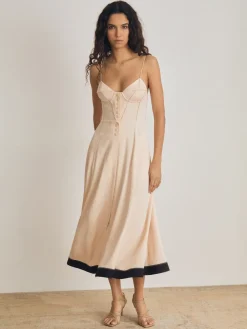Reiss Neutral Virginia Atelier Corset Midi Dress Online