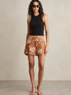 Reiss Orange Sammie Printed Twill Shorts