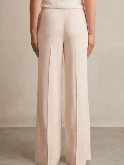 Reiss Pink Darcie Petite Wide-Leg Suit Trousers Online