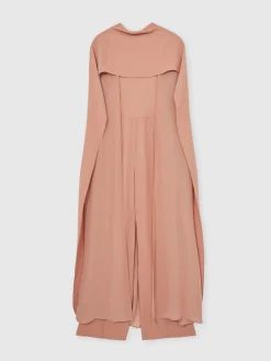 Reiss Farley Wide-Leg Cape Jumpsuit Pink Clearance