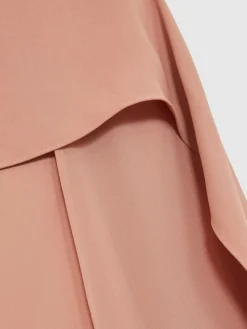 Reiss Farley Wide-Leg Cape Jumpsuit Pink Clearance