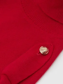 Reiss Corrine Wool Epaulette Roll-Neck Jumper Red Sale