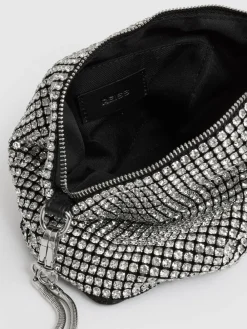 Reiss Leah Crystal Bracelet Pouch Bag Silver Clearance