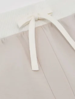 Reiss Laney Premium Interlock Wide-Leg Joggers Stone New