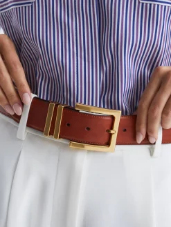 Reiss Tan Brompton Leather Belt New