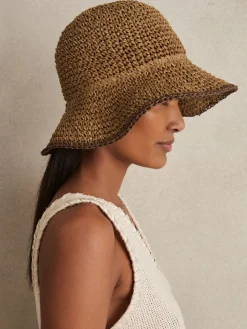 Reiss Tan Enziya Straw Sun Hat Sale