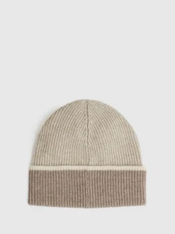 Reiss Filipa Wool-Blend Tipped Beanie Taupe Online
