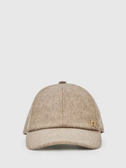 Reiss Fiona Wool-Blend Flannel Baseball Cap Taupe Best