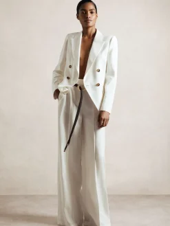 Reiss White Dion Atelier Double Breasted Suit Blazer Outlet