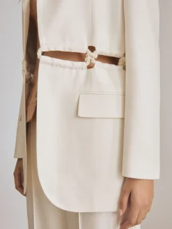 Reiss White Leia Atelier Rope Detail Single Breasted Blazer Online