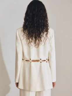 Reiss White Leia Atelier Rope Detail Single Breasted Blazer Online