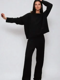 Religion Rick Slouchy and Soft Knitted Co-ord Lounge Trousers Black Online