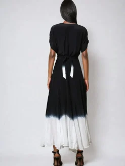 Religion Delight Wrap Dress With Full Skirt Black Tie Dye Sale