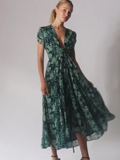 Religion Delight Wrap Dress With Full Skirt Green Hot