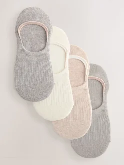 Next Invisible Socks 4 Pack Ribbed Neutral Online