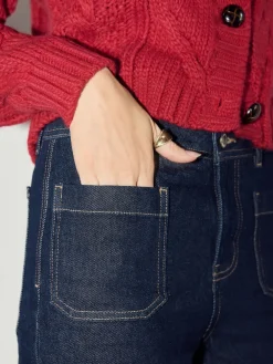 Next Cropped Patch Pocket Jeans Rinse Blue Online