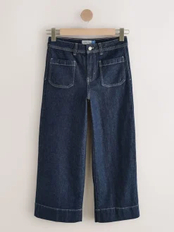 Next Cropped Patch Pocket Jeans Rinse Blue Online