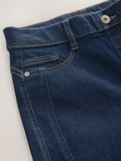 Next High Rise FlexiFit Stretch Pull On Wide Leg Jeans Rinse Blue New