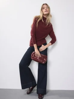 Next High Rise Stretch Wide Leg Jeans Rinse Blue Outlet