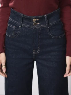 Next High Rise Stretch Wide Leg Jeans Rinse Blue Outlet