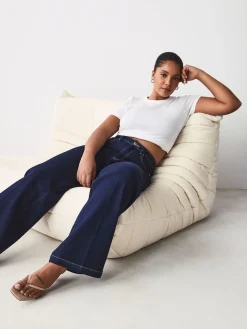 Next Hourglass Wide Leg Jeans Rinse Blue New