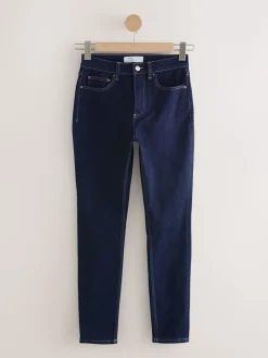 Next Mid Rise Stretch Skinny Jeans Rinse Blue Clearance