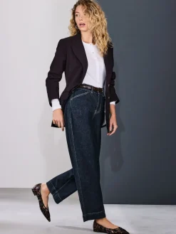 Next Wide Leg Barrel Denim Jeans Rinse Blue Discount