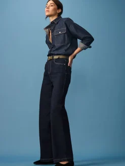 Next Wide Leg Jeans Rinse Blue Sale