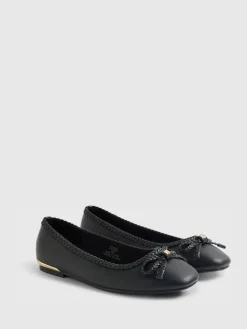 River Island Black Bow Ballet Flats Clearance
