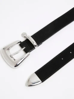 River Island Black Bubble Buckle Suede Belt Outlet